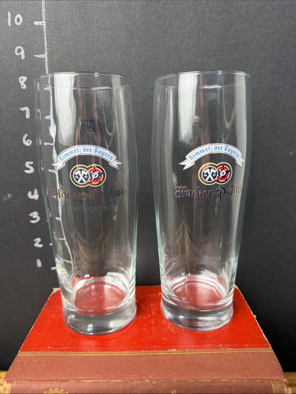 Branded Clear Beer Glasses - Pair (Clear)